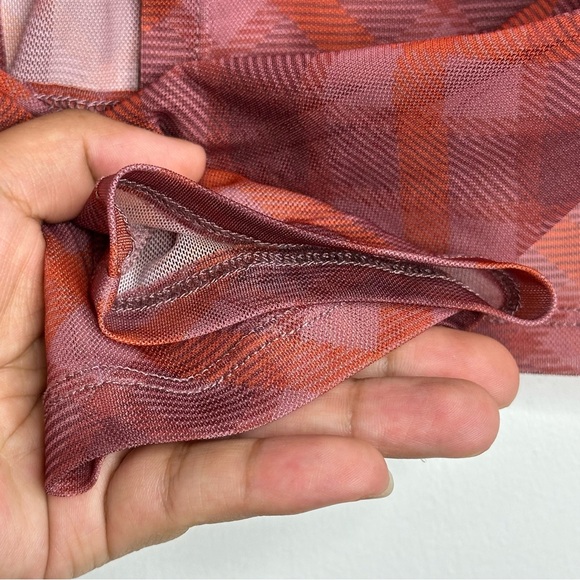 Nasty Gal Check Print Long Sleeve Mesh Top Size 10 - Picture 7 of 9